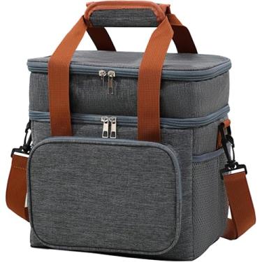 Imagem de Bolsa Térmica Premium Grande Capacidade para Marmitas e Lanches, Design Unissex, Academia, Trabalho, Fitness. (CINZA)