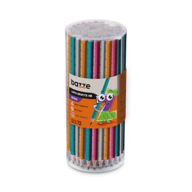 Imagem de Lapis Grafite Bazze Hb Regua Triangular Pote 72 Unidades