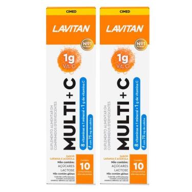 Imagem de Kit 2 und Lavitan Multi+C 10 cpr Sabor Laranja e Acerola 1g - Cimed