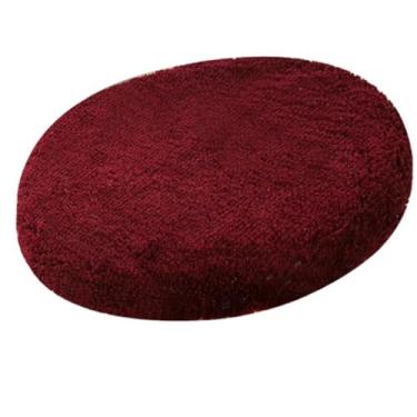 Imagem de Reyox Tapete de banho felpudo de pelúcia, tapete de contorno e tampa de vaso sanitário, tapetes antiderrapantes de microfibra macia para banheiro vermelho vinho