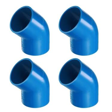 Imagem de HARFINGTON 4 peças de encaixes de tubulação de cotovelo de 45 graus 1-1/5.1 cm 2 vias PVC grau móveis conectores canto ângulo cotovelo saída lateral para esgoto encanamento tubo de drenagem