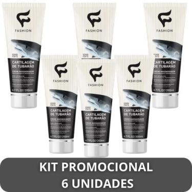 Imagem de Creme Massageador Fashion Cartilagem de Tubarão Bisnaga 200ml Kit 6 Un
