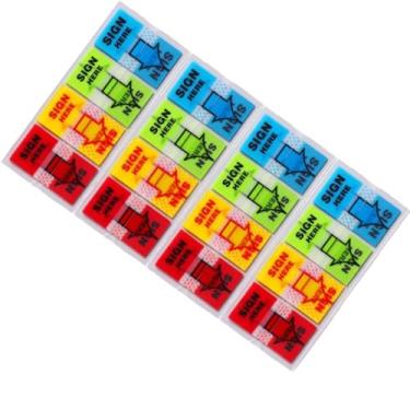 Imagem de 400 peças de abas para assinar aqui - etiquetas de seta adesivos adesivos aqui adesivos guias sinal poste aqui bandeiras para documentos, cadernos, material escolar e de escritório