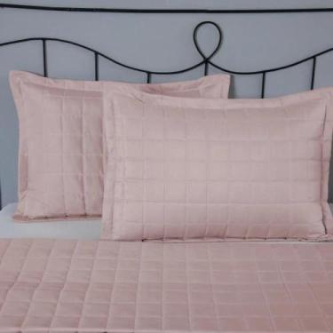 Imagem de Porta Travesseiro Matelado Com Abas 70x50cm Relevo Quadriculado - 2 Pe