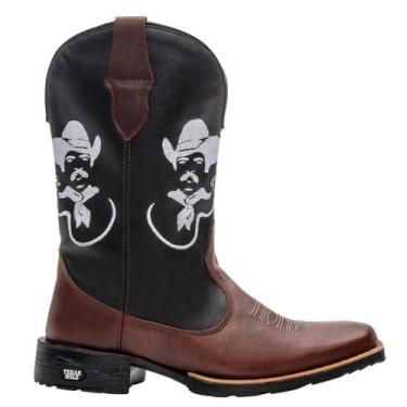 Imagem de Bota Masculino Texana Cano Longo Couro Bico Quadrado Country Texas Gol