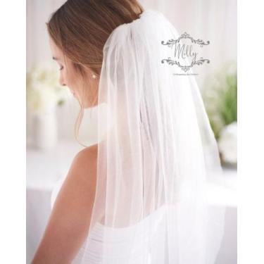 Imagem de Véu de Noiva 3 Metros 2 Camadas Casamento Branco ou Marfim V11 - Milly