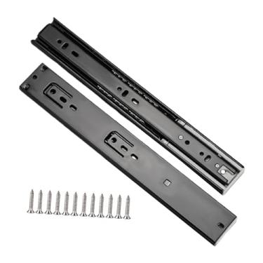 Imagem de IEUDNS 2 peças a gaveta desliza trilhos rastreios pesados ​​3 seções de peças de reposição Guia de hardware de alto desempenho de alto desempenho Glides, 12 Inch