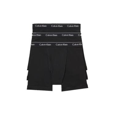 Imagem de Cuecas boxer Calvin Klein Classics de algodão para homens, pacote com 3