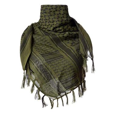 Imagem de Cachecol militar japonês 100% algodão Keffiyeh tático deserto cachecol árabe Shemagh, Deep Green, One Size