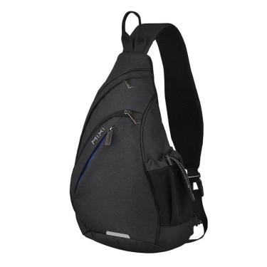 Imagem de Mochila masculina Sling Bag mixi Sling Bag unissex de 19 polegadas preta