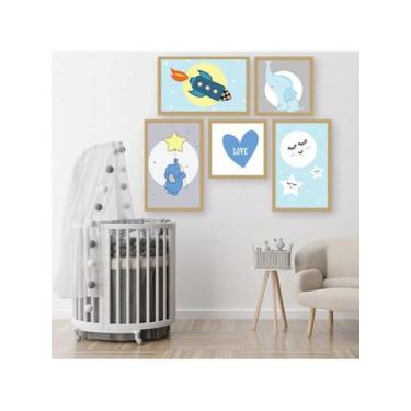 Imagem de Kit 5 Placas Quadros Decorativos Quarto Baby Infantil Menino Menina 70