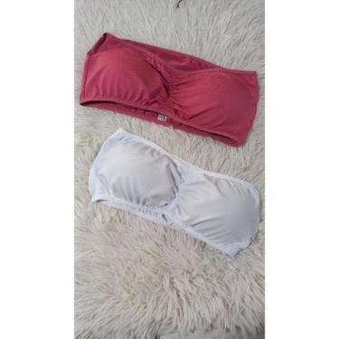 Imagem de Kit 2 Sutiãs sem alça Com Bojo Removível Bustiê Top faixa Carnaval Fes