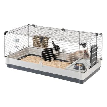 Imagem de Ferplast Gaiola para coelhos porquinhos-da-índia com grande espaço de estar, casa de animais pequenos, gaiola pequena para animais de estimação, 120 x 60 x 50 cm
