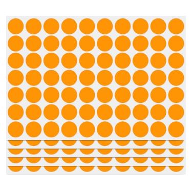 Imagem de PARLAIM Etiquetas adesivas de círculo de codificação de 9,5 cm, pacote com 1050 etiquetas redondas de pontos de código de cores para marcação de escritório em casa, organização (laranja fluorescente)