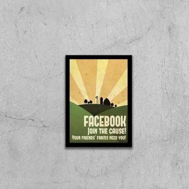 Imagem de Quadro Facebook Join The Cause Your Friends 45X34 Preta - Quadros On-L