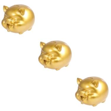 Imagem de Ciieeo Cofrinho De Resina Dourada Com 6 Peças - Lindo Cofrinho De Porco Para Crianças E Adultos Decoração De Casa E Aniversário