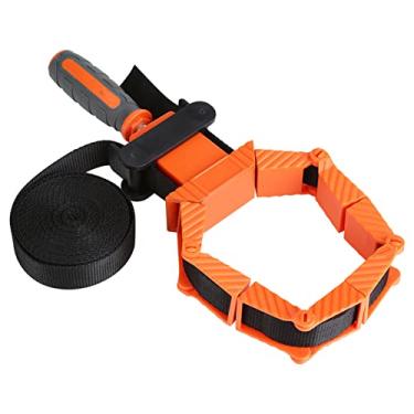 Imagem de Carpintaria Banda Strap Clamp Ratchet Canto Miter Vise Framing Tool Alta Resistência Nylon Strap Confortável Handle flexível Braçadeira Bloco Tamanho Compacto para Carpintaria