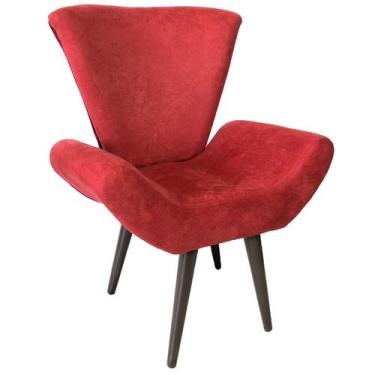 Imagem de Poltrona Decorativa Elegance Sued Vermelho - Sua Casa Decor