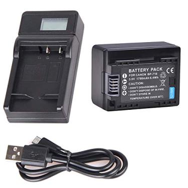 Imagem de Battery Pack and LCD USB Travel Charger for Canon VIXIA HF R600 R700 R800 HD Camcorder
