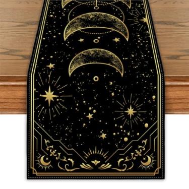 Imagem de Tapete de mesa gótico Ouija Board Table Covers Moon Astrology Witchy Tarot decoração mística decorações celestiais para festa em casa