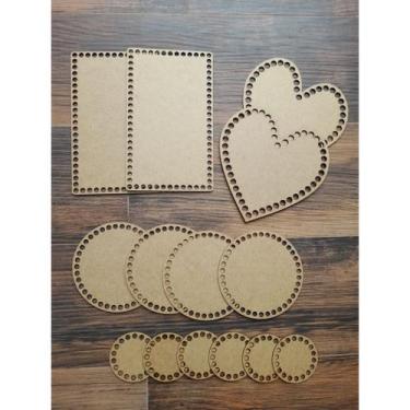 Imagem de Base De MDF Para Crochê Diversos Medidas- Kit com 14 unidades - Inova 