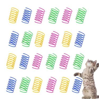 Imagem de Benepoint Brinquedos de mola para gatos, brinquedo interativo para matar, caçar e ranger os dentes, molas duráveis para gatos internos para promover agilidade e manter o ajuste, bobina de plástico