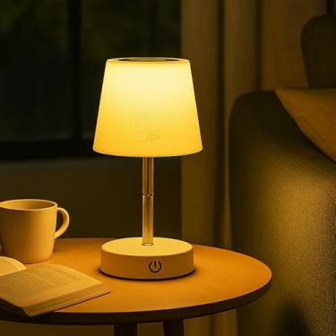 Imagem de Abajur de Mesa LED Recarregável Touch 3 Níveis de Luz Luminária Portátil sem Fio Dimerizável com Base Antiderrapante Ideal para Quarto, Escritório, Estudo – JP Varejo Online®
