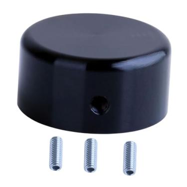 Imagem de YIJU Efeitos de guitarra Pin Cap Guitar Effects Peças com parafusos de fixação e chave de chave Pedal Pedal Stomp Knob para pedais de efeito, Preto