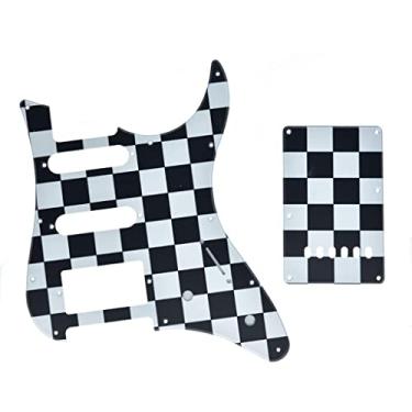 Imagem de KAISH Placa traseira para guitarra HSS Pickguard e Tremolo Trem para guitarra Yamaha PACIFICA preto/branco grade