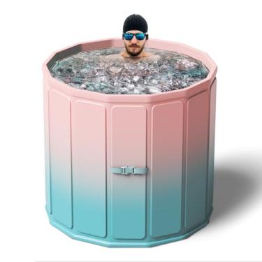 Imagem de Binecer Banheira de gelo dobrável portátil, tamanho grande, 190 litros, recuperação muscular rápida, academia, abertura rápida sem instalação, sem vazamento de água (gelo/universal)
