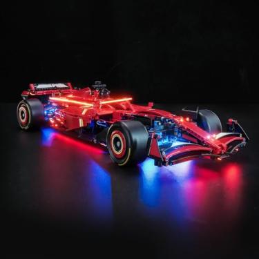 Imagem de LocoLee Kit de luz compatível com Lego Ferrari SF-24 F1 Carro 42207 - Sem modelo apenas luz, acessórios de iluminação LED compatíveis com Lego Ferrari SF-24 Fórmula 1 carro 42207 (versão RC)
