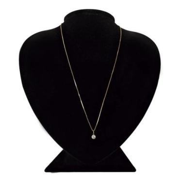 Imagem de Colar Em Prata Banhado Ouro 50Cm Ponto De Luz Zircônia 4Mm - Ponte Vec