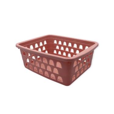 Imagem de Cesta Organizadora Multiuso Pequena, Polipropileno, Rosa, 16x12x6cm