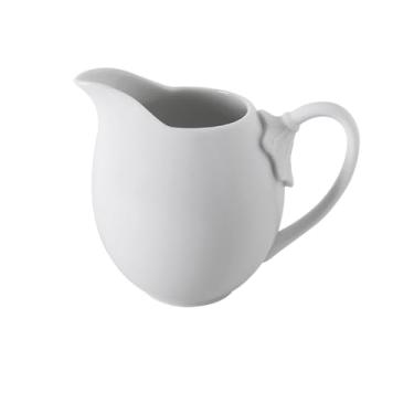 Imagem de Molheira Molheira de cerâmica branca com alça de lótus e design de molheira de porcelana chinesa Jarra de Molheira(125ml)