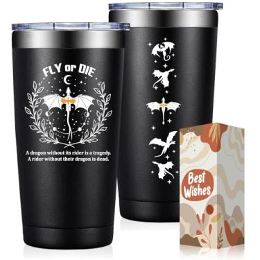 Imagem de Fufendio Fourth Wing Merch, presentes inspirados para amantes de livros de fantasia, engraçado 4ª asa livro dragão mercadoria copo 590 ml