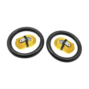 Imagem de simhoa Argolas de ginástica para crianças, treinamento de força, multiuso, leves, antiderrapantes, estáveis, com alças para academia em casa, Amarelo