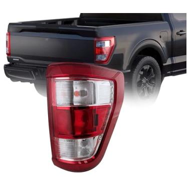 Imagem de Conjunto de luz traseira compatível com Ford F-150 2021 2022 2023 Pickup América do Norte construído com lâmpada de quebra de halogênio, lado externo direito/passageiro, impermeável, no corpo