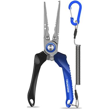 Imagem de TRUSCEND Alicate de pesca prático bloqueável com alça ergonômica inovadora, ferramenta de pesca revestida de teflon resistente à corrosão de água salgada, equipamento de pesca multifuncional com