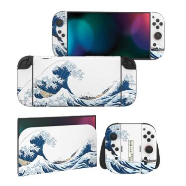 Imagem de PlayVital for Nintendo Switch 2 Skin Full Set (2-Pack) - Protective Vinyl Decal Stickers for Switch 2 Console, Joycons, Handle Grips & Dock | No Residue, Anti-Scratch - The Great Wave Off Kanagawa