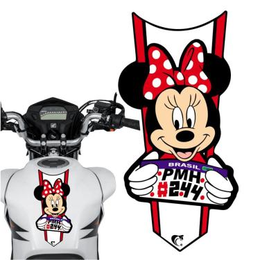 Imagem de Adesivo Faixa Gravata Sem Resina Moto Minnie Vermelho Cor Vermelho