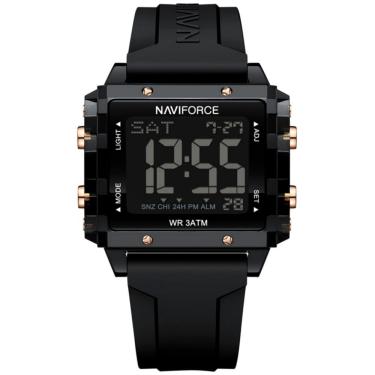 Imagem de Relógio Esportivo Feminino Quadrado Digital Pulseira De Silicone Preto