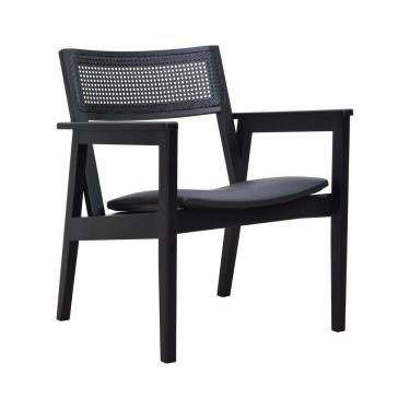 Imagem de Poltrona Gusty Com Encosto Telinha Assento Anatômico - Preto Estofado Corano Preto