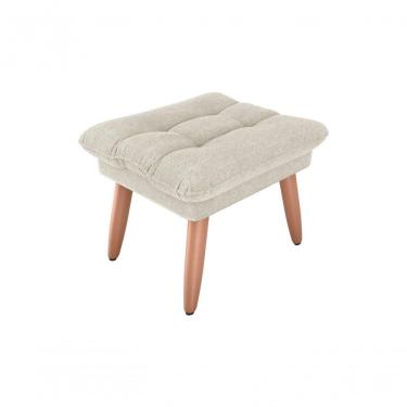 Imagem de Puff Premium Descando Decorativo Sala Nantes Boucle Bege Matrix