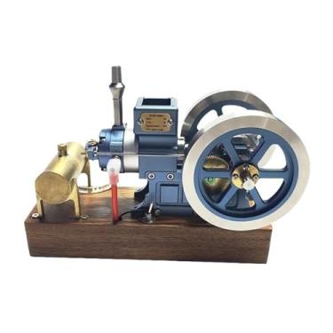 Imagem de Metal Slow Machine Horizontal Gasolina Motor Carburador Velocidade Ajustável Motor Azul Brinquedo Experimental Acabado