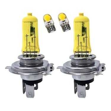 Imagem de Par Lâmpada Farol H4 Amarela Gold Vision E Pingo Cob T10 12v