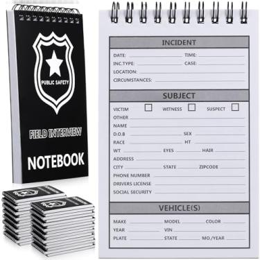 Imagem de Teling Bloco de notas para entrevista de campo policial de segurança pública, 32 unidades, para policiais, presentes, bilhetes, caderno, equipamento de entrevista, acessórios, 70 folhas/140 páginas