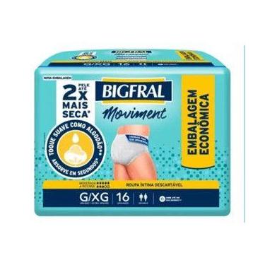 Imagem de Fralda Geriátrica Adulto Descartável Unissex Tipo Calça Bigfral Movime