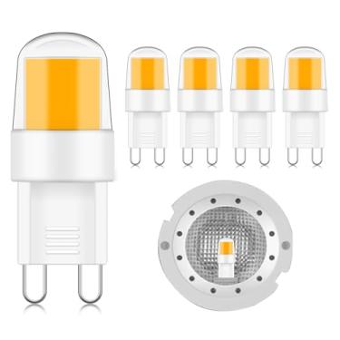 Imagem de Megereet Lâmpadas Led G9 20W 25W Equivalente A Halogênio 2W 2 Pinos Base Jcd Bi-Pino Cob Lâmpada Mini Branco Quente 3000K 110V 120V Para Coifas, Fornos De Micro-Ondas, Lustres (Pacote Com 5)