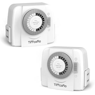 Imagem de Tiffcofio Temporizador De Luz Mecânica Interna Tiffcofio, Tomada 2 Pinos, Tomadas Polarizadas Para Iluminação
