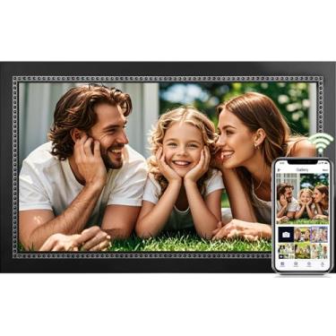 Imagem de Youyu Porta-Retratos Digital De 15,6" Com Wi-Fi - 32 Gb, Tela Sensível Ao Toque 1920 X 1080 Hd Ips, Mesa E Parede, Aplicativo Eletrônico Gratuito